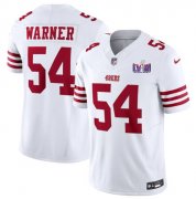 Cheap Men's San Francisco 49ers #54 Fred Warner White 2024 F.U.S.E. Super Bowl LVIII Patch Vapor Untouchable Limited Football Stitched Jersey