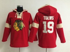 Wholesale Cheap Chicago Blackhawks #19 Jonathan Toews Red Pullover NHL Hoodie