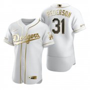 Wholesale Cheap Los Angeles Dodgers #31 Joc Pederson White Nike Men's Authentic Golden Edition MLB Jersey