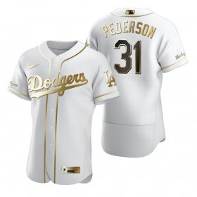 Wholesale Cheap Los Angeles Dodgers #31 Joc Pederson White Nike Men\'s Authentic Golden Edition MLB Jersey