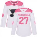 Wholesale Cheap Adidas Blues #27 Alex Pietrangelo White/Pink Authentic Fashion Women's Stitched NHL Jersey