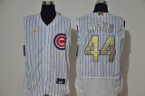 Wholesale Cheap Men's Chicago Cubs #44 Anthony Rizzo White Gold 2020 Cool and Refreshing Sleeveless Fan Stitched Flex Nike Jersey