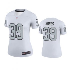 Wholesale Cheap Women\'sLas Vegas Raiders #39 Nate Hobbs White Color Rush Legend Jersey