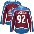 Wholesale Cheap Adidas Avalanche #92 Gabriel Landeskog Burgundy Home Authentic Women's Stitched NHL Jersey