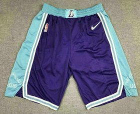 Wholesale Cheap Men\'s Los Angeles Lakers Purple Nike Diamond 2022 City Edition Swingman Stitched Shorts