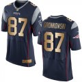 Wholesale Cheap Nike Patriots #87 Rob Gronkowski Navy Blue Team Color Men's Stitched NFL New Elite Gold Jersey