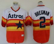 Wholesale Cheap Men's Houston Astros #2 Alex Bregman Orange Rainbow Cooperstown Stitched MLB Cool Base Nike Jersey