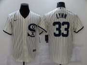 Wholesale Cheap Men's Chicago White Sox #33 Lance Lynn 2021 Cream Field of Dreams Name Cool Base Stitched Nike Jersey