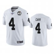 Wholesale Cheap Nike Raiders #4 Derek Carr White 60th Anniversary Vapor Limited Stitched NFL 100th Season Jersey