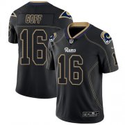 Wholesale Cheap Nike Rams #16 Jared Goff Lights Out Black Men's Stitched NFL Limited Rush Jersey