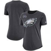Wholesale Cheap NFL Women's Philadelphia Eagles Nike Anthracite Crucial Catch Tri-Blend Performance T-Shirt