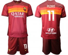 Wholesale Cheap Men 2020-2021 club Roma home 11 red Soccer Jerseys