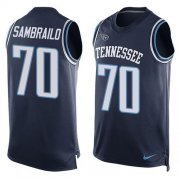 Wholesale Cheap Nike Titans #70 Ty Sambrailo Navy Blue Team Color Men's Stitched NFL Limited Tank Top Jersey