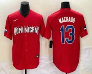 Cheap Men's Dominican Republic Baseball #13 Manny Machado 2023 Red World Classic Stitched Jerseys