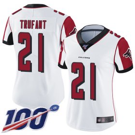 Wholesale Cheap Nike Falcons #21 Desmond Trufant White Women\'s Stitched NFL 100th Season Vapor Limited Jersey