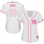 Wholesale Cheap Yankees #33 Greg Bird White/Pink Fashion Women's Stitched MLB Jersey