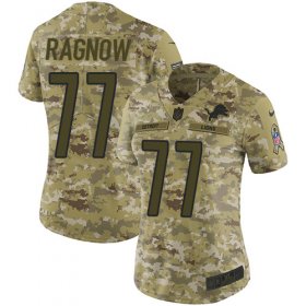 Wholesale Cheap Nike Lions #77 Frank Ragnow Camo Women\'s Stitched NFL Limited 2018 Salute to Service Jersey