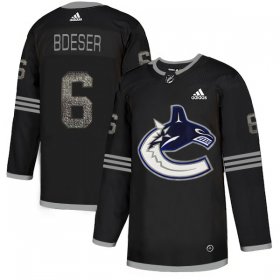 Wholesale Cheap Adidas Canucks #6 Brock Boeser Black Authentic Classic Stitched NHL Jersey
