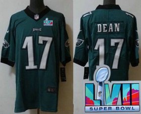 Cheap Men\'s Philadelphia Eagles #17 Nakobe Dean Limited Green Super Bowl LVII Vapor Jersey