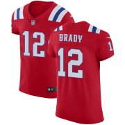 Wholesale Cheap Nike Patriots #12 Tom Brady Red Alternate Men's Stitched NFL Vapor Untouchable Elite Jersey