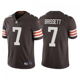 Wholesale Cheap Men\'s Cleveland Browns #7 Jacoby Brissett Brown Vapor Untouchable Limited Stitched Jersey