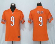Wholesale Cheap Women's Chicago Bears #9 Nick Foles Orange 2017 Vapor Untouchable Stitched NFL Nike Limited Jersey