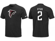 Wholesale Cheap Nike Atlanta Falcons #2 Matt Ryan Name & Number NFL T-Shirt Black