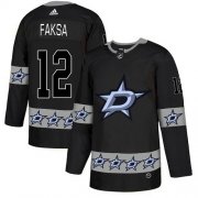 Cheap Adidas Stars #12 Radek Faksa Black Authentic Team Logo Fashion Stitched NHL Jersey