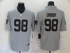 Wholesale Cheap Men\'s Las Vegas Raiders #98 Maxx Crosby Grey 2020 Inverted Legend Stitched NFL Nike Limited Jersey