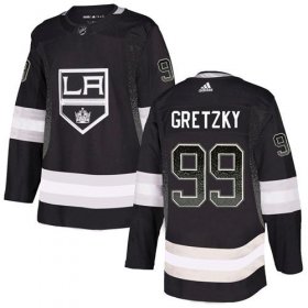Wholesale Cheap Adidas Kings #99 Wayne Gretzky Black Home Authentic Drift Fashion Stitched NHL Jersey