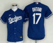 Cheap Youth Los Angeles Dodgers #17 Shohei Ohtani Blue Cool Base Jersey