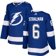 Wholesale Cheap Adidas Lightning #6 Anton Stralman Blue Home Authentic Stitched NHL Jersey