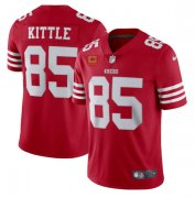 Wholesale Cheap Men's San Francisco 49ers 2022 #85 George Kittle Red New Scarlet With 4-star C Patch Vapor Untouchable Limited Stitched Football Jersey