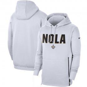 Wholesale Cheap New Orleans Saints Nike Sideline Local Performance Pullover Hoodie White