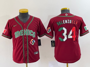 Wholesale Cheap Youth Mexico Baseball #34 Fernando Valenzuela 2023 Red World Classic Stitched Jersey10