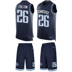 Wholesale Cheap Nike Titans #26 Kristian Fulton Navy Blue Team Color Men\'s Stitched NFL Limited Tank Top Suit Jersey