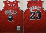 Wholesale Cheap Bulls Bape 23 Michael Jordan Red 1997-98 Hardwood Classics Jersey
