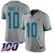 Wholesale Cheap Nike Jaguars #10 Laviska Shenault Jr. Silver Men's Stitched NFL Limited Inverted Legend 100th Season Jersey