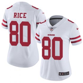 Wholesale Cheap Nike 49ers #80 Jerry Rice White Women\'s Stitched NFL Vapor Untouchable Limited Jersey