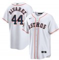 Wholesale Cheap Men's Houston Astros #44 Yordan Alvarez White 2022 World Series Home Stitched Baseball Jersey