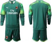 Wholesale Cheap AC Milan Blank Army Green Goalkeeper Long Sleeves Soccer Club Jersey