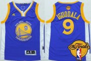 Wholesale Cheap Men's Golden State Warriors #9 Andre Iguodala Blue 2017 The NBA Finals Patch Jersey