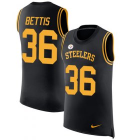 Wholesale Cheap Nike Steelers #36 Jerome Bettis Black Team Color Men\'s Stitched NFL Limited Rush Tank Top Jersey