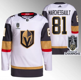 Wholesale Cheap Men\'s Vegas Golden Knights #81 Jonathan Marchessault White 2023 Stanley Cup Champions Stitched Jersey