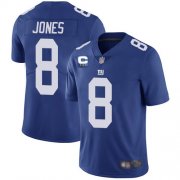 Wholesale Cheap Men's New York Giants 2022 #8 Daniel Jones Blue With 3-star C Patch Vapor Untouchable Limited Stitched NFL Jersey