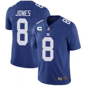 Wholesale Cheap Men\'s New York Giants 2022 #8 Daniel Jones Blue With 3-star C Patch Vapor Untouchable Limited Stitched NFL Jersey