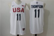 Wholesale Cheap 2016 Olympics Team USA Men's #11 Klay Thompson White Revolution 30 Swingman Basketball Jersey