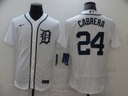 Wholesale Cheap Men's Detroit Tigers #24 Miguel Cabrera White Stitched MLB Flex Base Nike Jersey