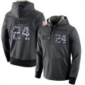 Wholesale Cheap NFL Men's Nike Seattle Seahawks #24 Marshawn Lynch Stitched Black Anthracite Salute to Service Player Performance Hoodie