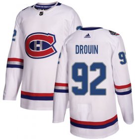 Wholesale Cheap Adidas Canadiens #92 Jonathan Drouin White Authentic 2017 100 Classic Stitched NHL Jersey